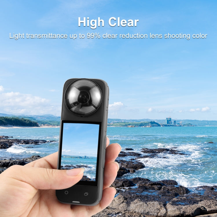 For Insta360 X4 PULUZ Rotation Optical Glass Lens Guard  Protective Cover (Transparent) - HoMEdemic™ 