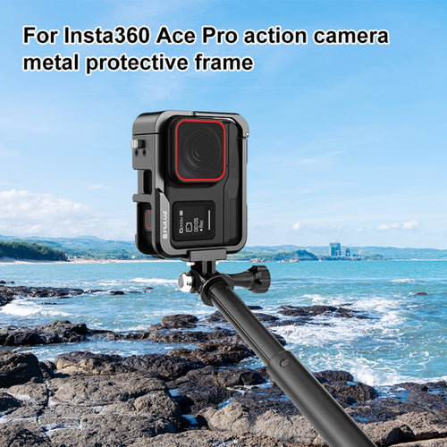 For Insta360 Ace Pro PULUZ Metal Protective Cage Adapter Frame (Black) - HoMEdemic™ 