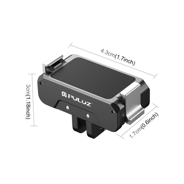 For DJI Osmo Action 5 Pro / 4 / 3 / Osmo 360 PULUZ Magnetic Quick Release Metal Base (Black) - HoMEdemic™ 