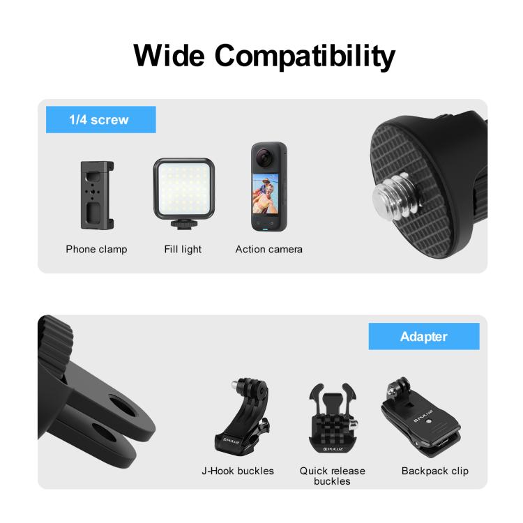 PULUZ 1/4 inch Screw Adjustable ABS Action Camera Tripod Adapter (Black) - HoMEdemic™ 