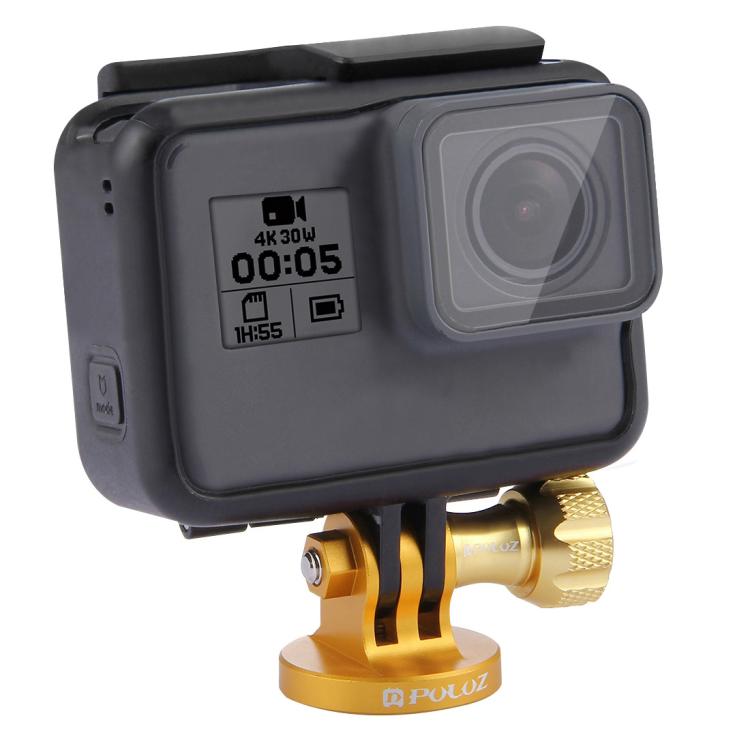 PULUZ 1/4 inch Screw Hole Tripod Mount CNC Adapter for GoPro, Insta360, DJI and Other Action Cameras(Gold) - HoMEdemic™ 