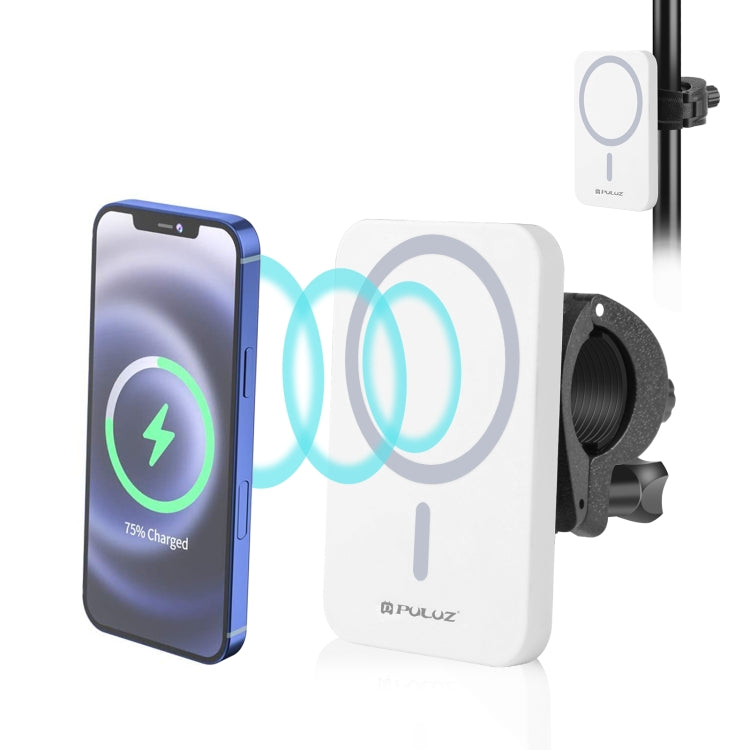 PULUZ 15W Magnetic Qi Wireless Charger Vlogging Phone Clamp Holder(White) - HoMEdemic™ 