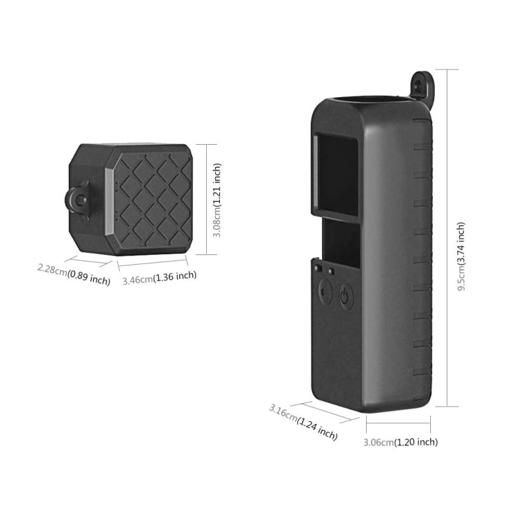 PULUZ  2 in 1 Diamond Texture Silicone Cover Case Set for DJI OSMO Pocket(Black) - HoMEdemic™ 