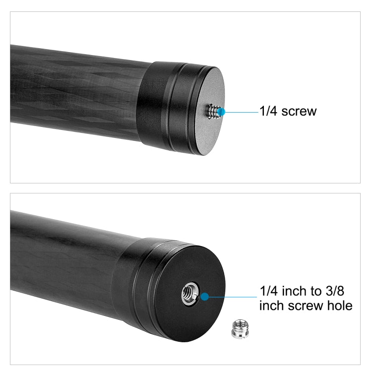 PULUZ 21cm Carbon Fiber Extension Monopod Stick for DJI / MOZA / Feiyu V2 / Zhiyun G5 Gimbal(Black) - HoMEdemic™ 