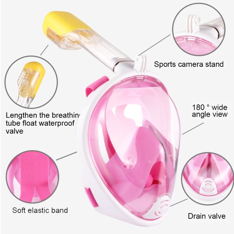 PULUZ 220mm Tube Water Sports Diving Equipment Full Dry Snorkel Mask for GoPro Hero12 Black / Hero11 /10 /9 /8 /7 /6 /5, Insta360 Ace / Ace Pro, DJI Osmo Action 4 and Other Action Cameras, L/XL Size(Pink) - HoMEdemic™ 