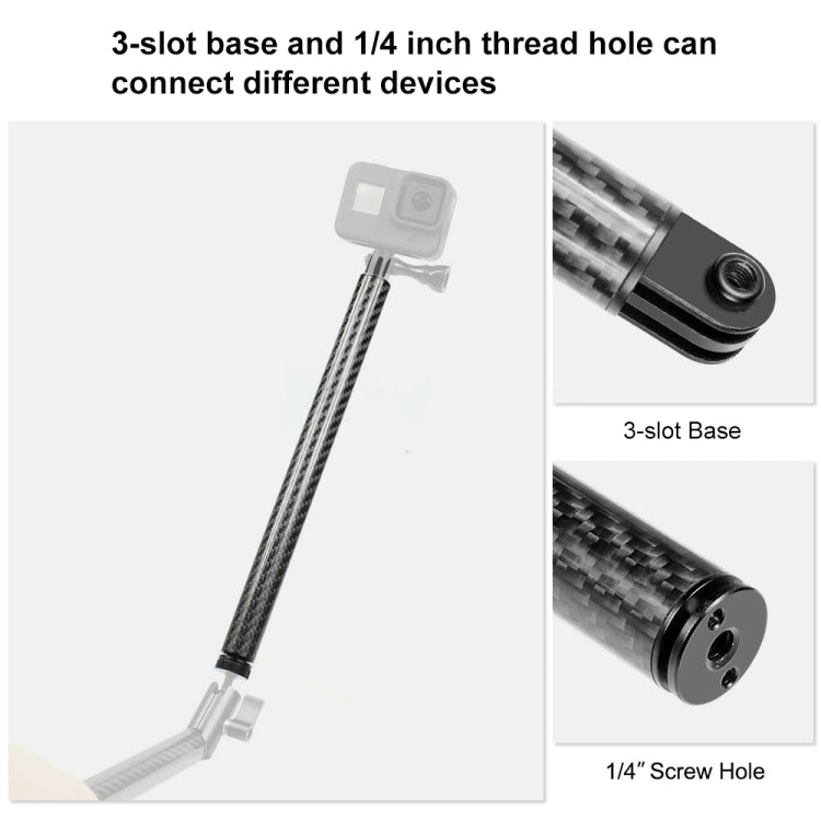 PULUZ 275mm Aluminum Alloy Carbon Fiber Floating Buoyancy Selfie-stick Extension Arm Rods for GoPro, Insta360, DJI and Other Action Cameras - HoMEdemic™ 