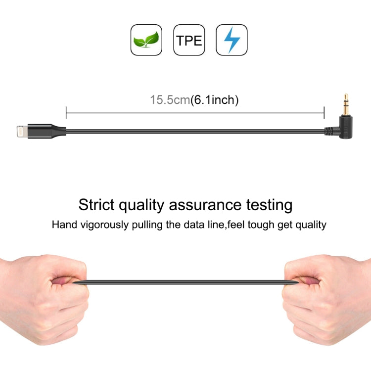 PULUZ 3.5mm TRS Male to 8 Pin Male Live Microphone Audio Adapter Cable for PU3153 / PU3154 (Black) - HoMEdemic™ 
