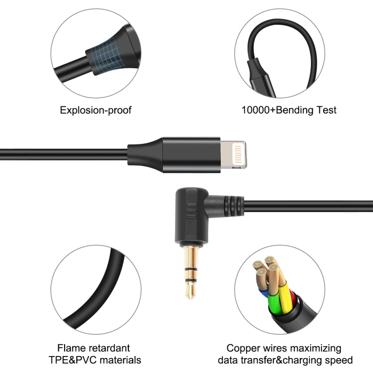 PULUZ 3.5mm TRS Male to 8 Pin Male Live Microphone Audio Adapter Cable for PU3153 / PU3154 (Black) - HoMEdemic™ 