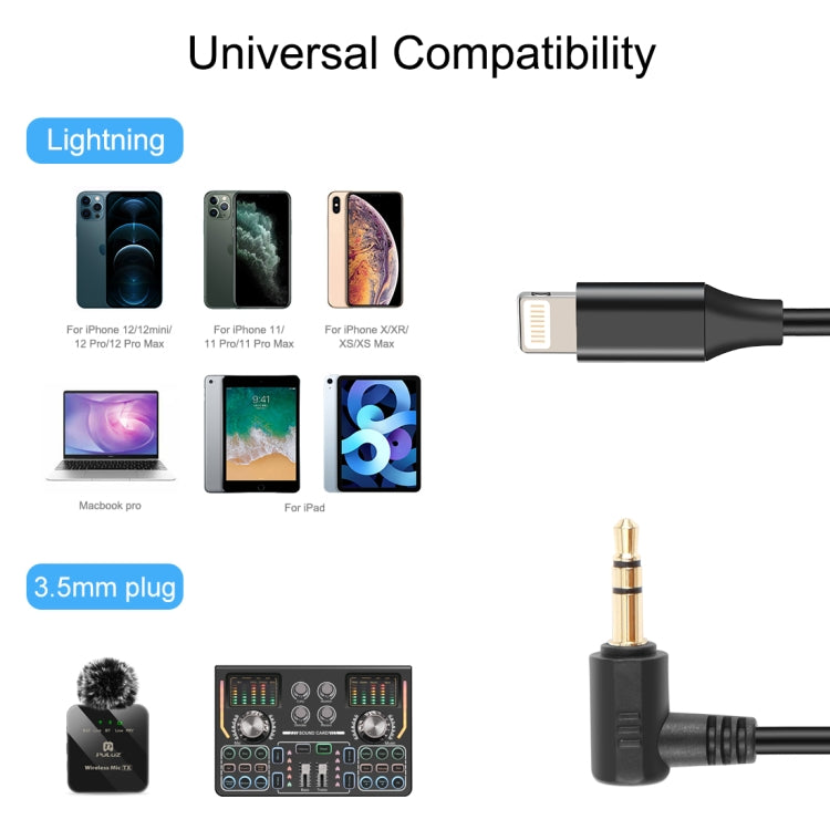 PULUZ 3.5mm TRS Male to 8 Pin Male Live Microphone Audio Adapter Cable for PU3153 / PU3154 (Black) - HoMEdemic™ 