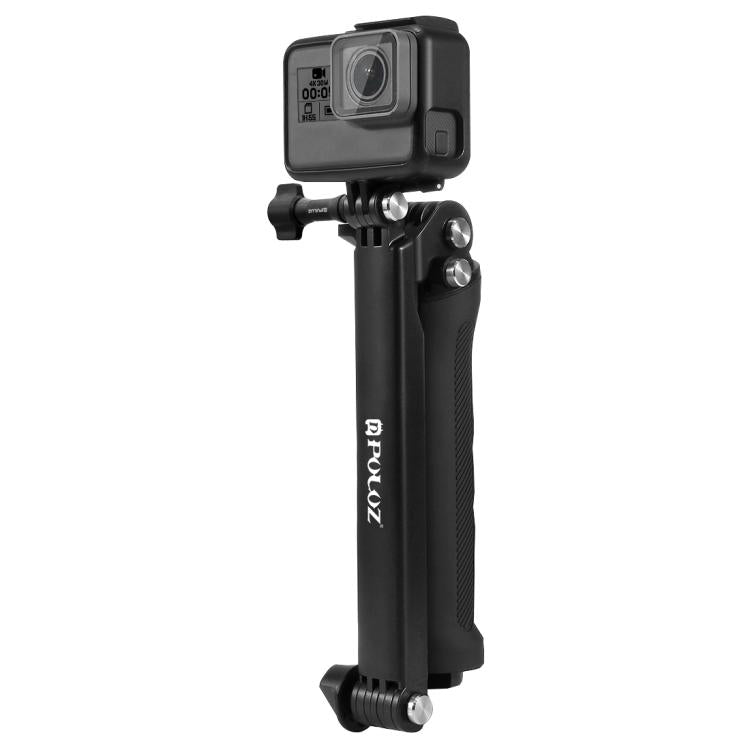 PULUZ 3-Way Grip Foldable Tripod Selfie-stick Extension Monopod for GoPro, Insta360 ONE R, DJI Osmo Action and Other Action Cameras, Length: 20-58cm - HoMEdemic™ 