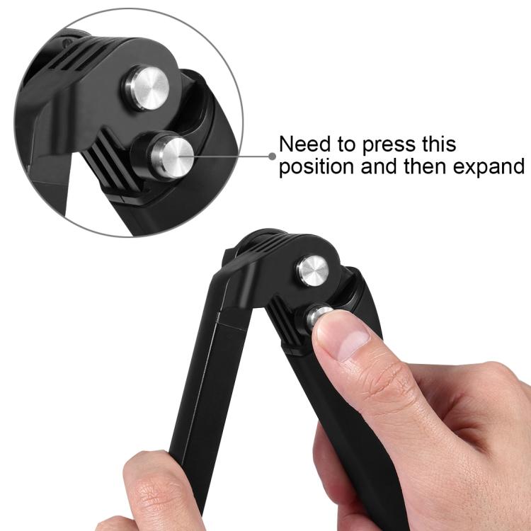 PULUZ 3-Way Grip Foldable Tripod Selfie-stick Extension Monopod for GoPro, Insta360 ONE R, DJI Osmo Action and Other Action Cameras, Length: 20-58cm - HoMEdemic™ 