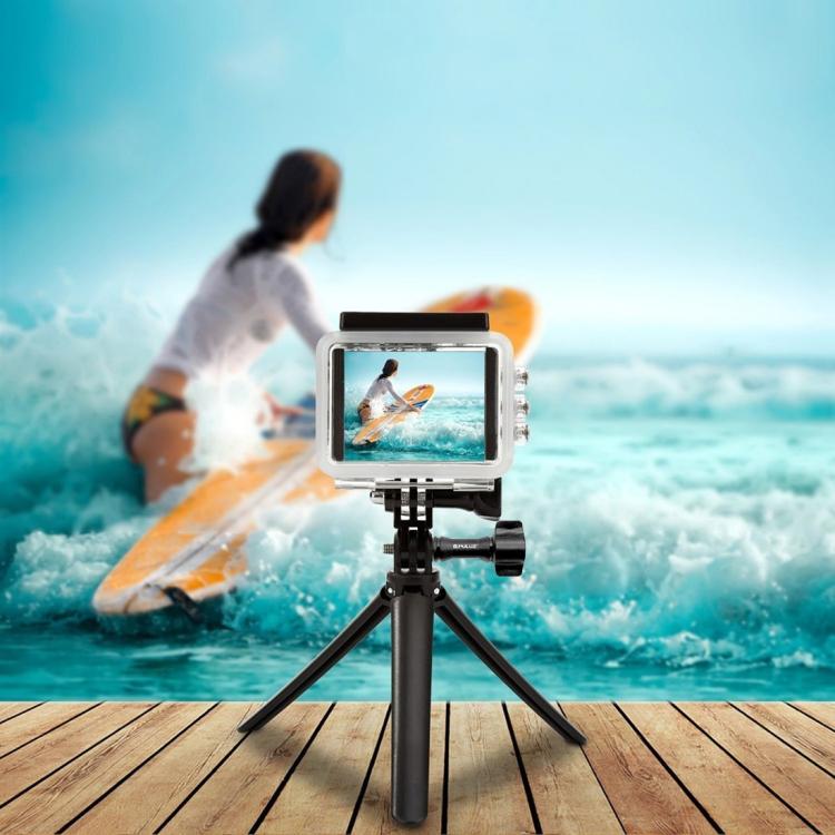 PULUZ 3-Way Grip Foldable Tripod Selfie-stick Extension Monopod for GoPro, Insta360 ONE R, DJI Osmo Action and Other Action Cameras, Length: 20-58cm - HoMEdemic™ 