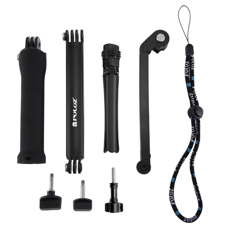 PULUZ 3-Way Grip Foldable Tripod Selfie-stick Extension Monopod for GoPro, Insta360 ONE R, DJI Osmo Action and Other Action Cameras, Length: 20-58cm - HoMEdemic™ 