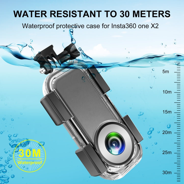 PULUZ 30m Underwater Waterproof Housing Case for Insta360 ONE X2(Transparent) - HoMEdemic™ 