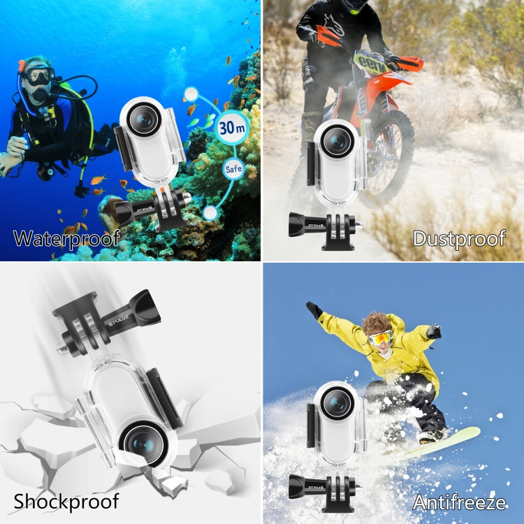 PULUZ 30m Underwater Waterproof Housing Protective Case for Insta360 GO 2, with Base Adapter & Screw(Transparent) - HoMEdemic™ 