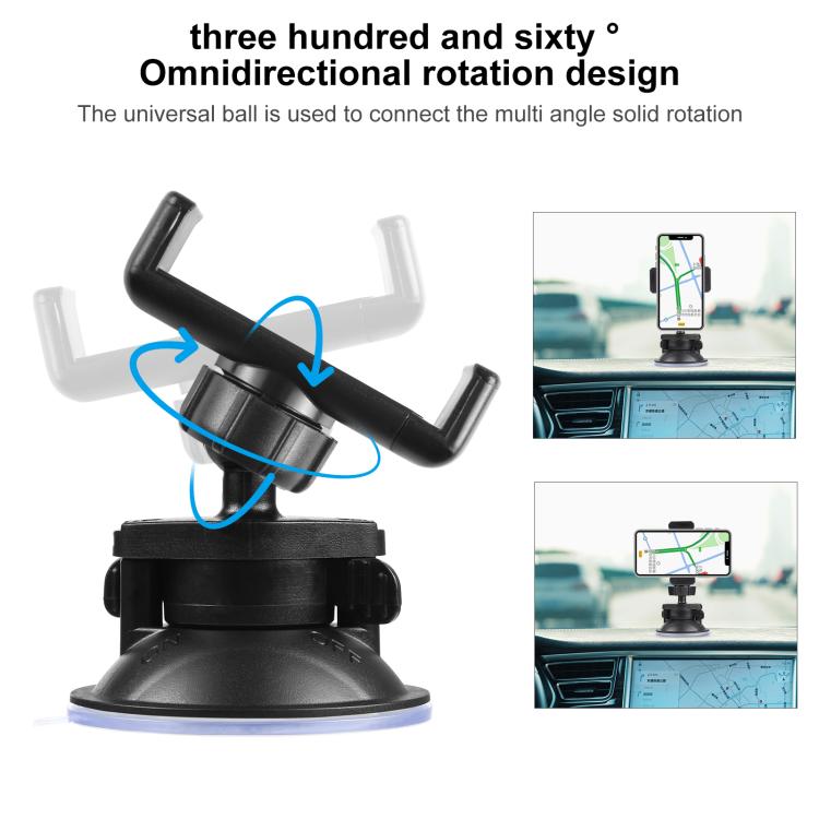 PULUZ 360 Degree Rotating Suction Cup Clamp Holder Bracket For iPhone, Galaxy, Huawei, Xiaomi, Sony, HTC, Google and other Smartphones (Black) - HoMEdemic™ 