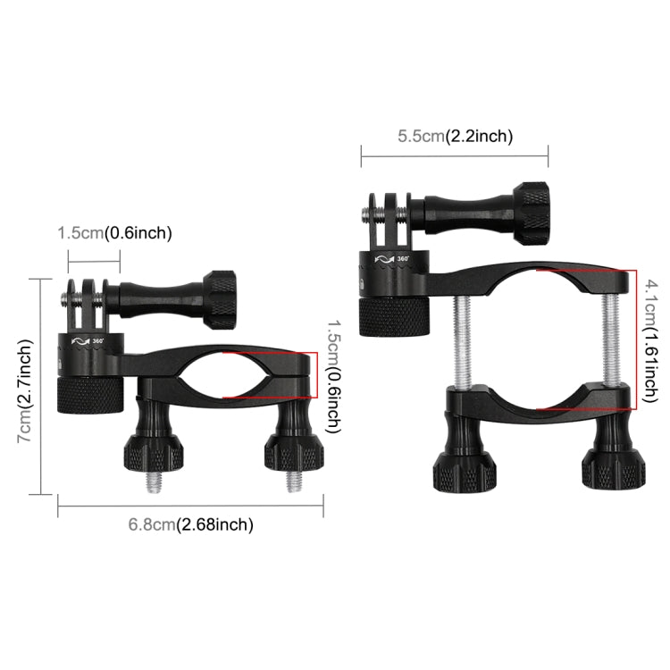 PULUZ 360 Degree Rotation Bike Aluminum Handlebar Adapter Mount with Screw for GoPro, Insta360, DJI and Other Action Cameras(Black) - HoMEdemic™ 