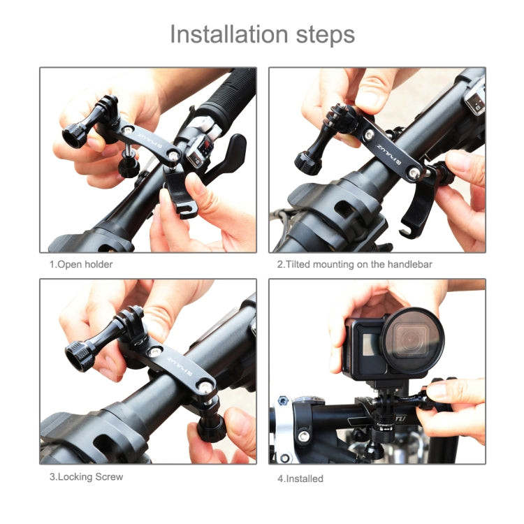PULUZ 360 Degree Rotation Bike Aluminum Handlebar Adapter Mount with Screw for GoPro, Insta360, DJI and Other Action Cameras(Black) - HoMEdemic™ 