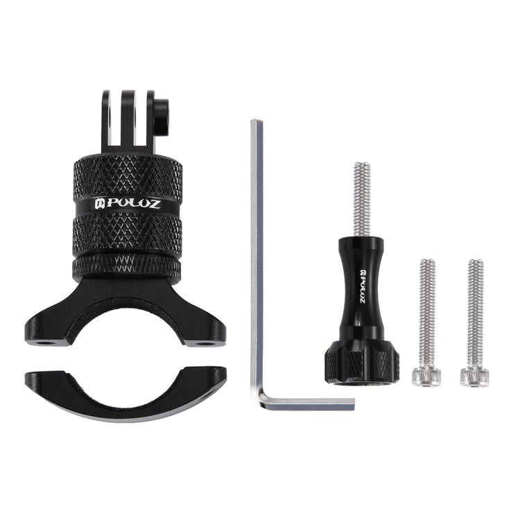 PULUZ 360 Degree Rotation Bike Aluminum Handlebar Adapter Mount with Screw for GoPro, Insta360, DJI and Other Action Cameras(Black) - HoMEdemic™ 