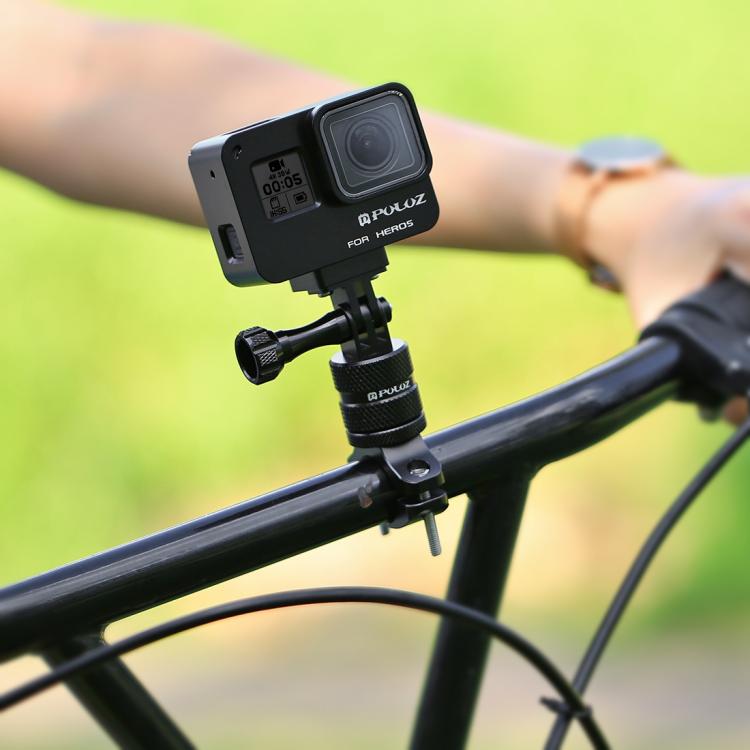 PULUZ 360 Degree Rotation Bike Aluminum Handlebar Adapter Mount with Screw for GoPro, Insta360, DJI and Other Action Cameras(Black) - HoMEdemic™ 