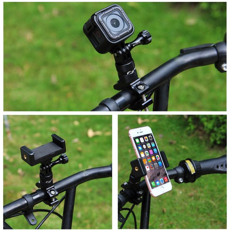 PULUZ 360 Degree Rotation Bike Aluminum Handlebar Adapter Mount with Screw for GoPro, Insta360, DJI and Other Action Cameras(Black) - HoMEdemic™ 