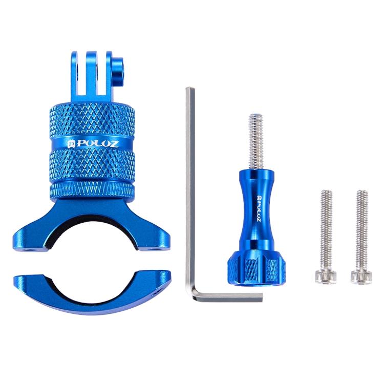 PULUZ 360 Degree Rotation Bike Aluminum Handlebar Adapter Mount with Screw for GoPro, Insta360, DJI and Other Action Cameras(Blue) - HoMEdemic™ 