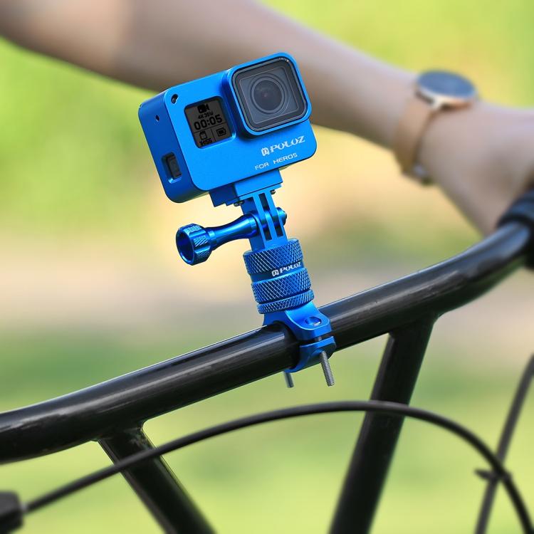 PULUZ 360 Degree Rotation Bike Aluminum Handlebar Adapter Mount with Screw for GoPro, Insta360, DJI and Other Action Cameras(Blue) - HoMEdemic™ 