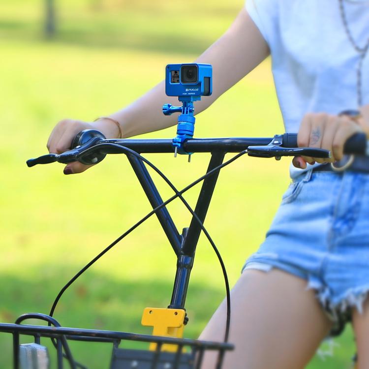 PULUZ 360 Degree Rotation Bike Aluminum Handlebar Adapter Mount with Screw for GoPro, Insta360, DJI and Other Action Cameras(Blue) - HoMEdemic™ 