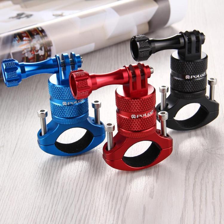 PULUZ 360 Degree Rotation Bike Aluminum Handlebar Adapter Mount with Screw for GoPro, Insta360, DJI and Other Action Cameras(Blue) - HoMEdemic™ 