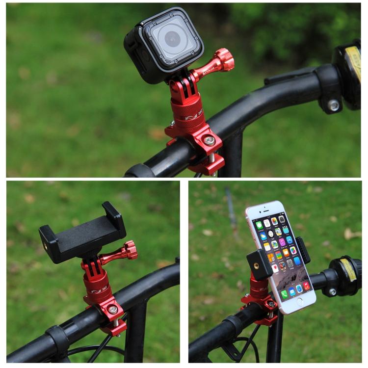PULUZ 360 Degree Rotation Bike Aluminum Handlebar Adapter Mount with Screw for GoPro, Insta360, DJI and Other Action Cameras(Red) - HoMEdemic™ 