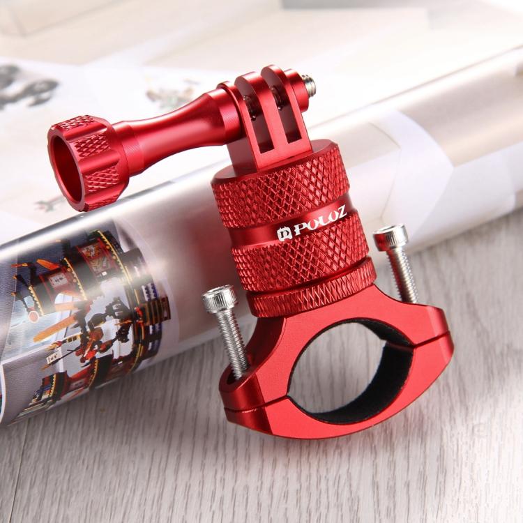 PULUZ 360 Degree Rotation Bike Aluminum Handlebar Adapter Mount with Screw for GoPro, Insta360, DJI and Other Action Cameras(Red) - HoMEdemic™ 