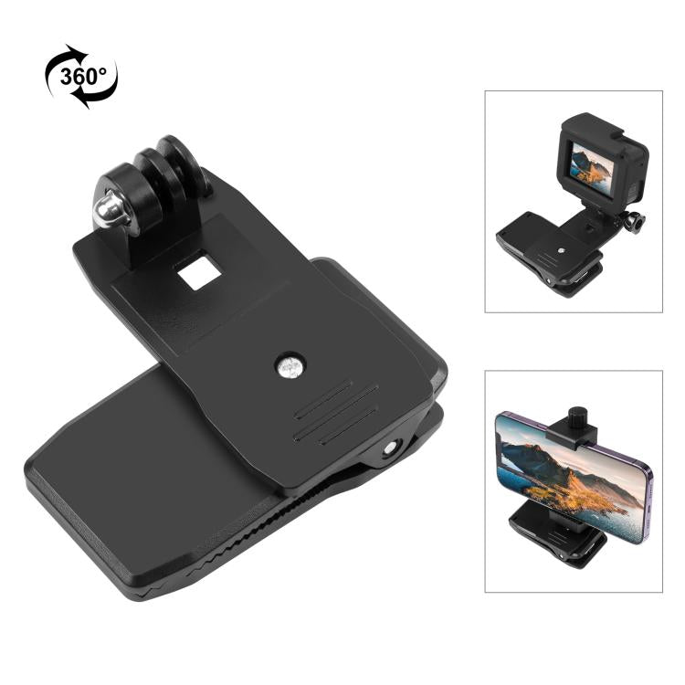 PULUZ 4 in 1 360 Degree Rotating Backpack Hat QR Clip Rec-mounts with Phone Clamp Kit - HoMEdemic™ 