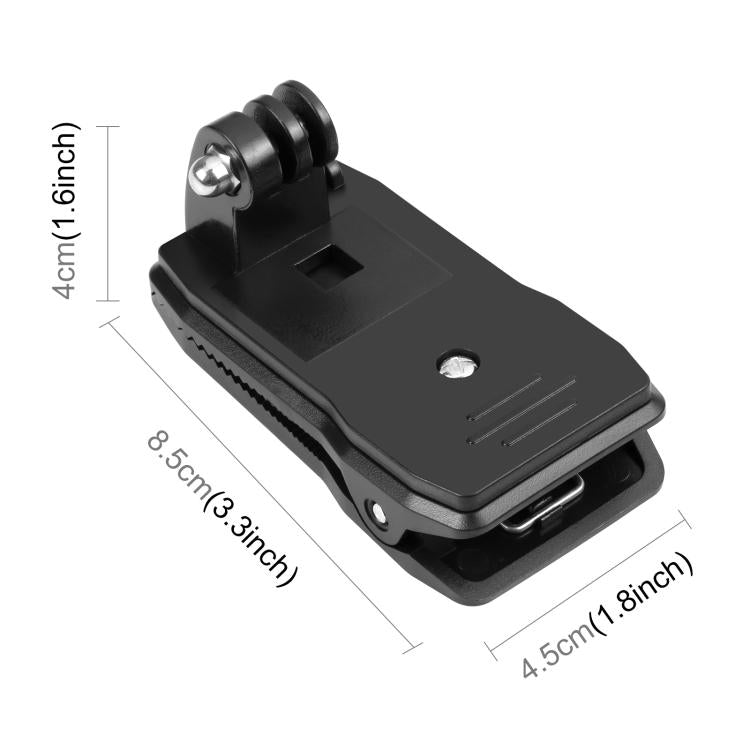 PULUZ 4 in 1 360 Degree Rotating Backpack Hat QR Clip Rec-mounts with Phone Clamp Kit - HoMEdemic™ 