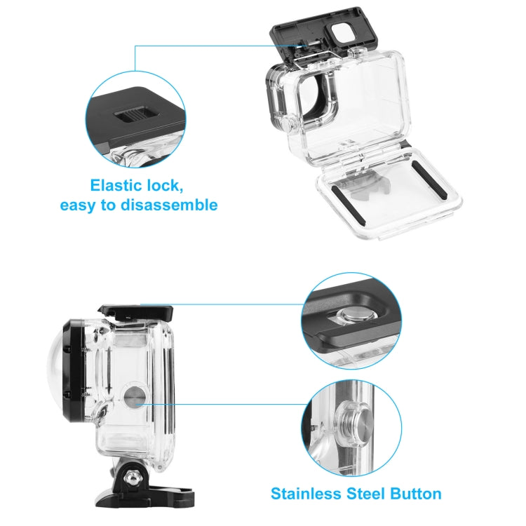 PULUZ 40m Waterproof Housing Protective Case with Buckle Basic Mount & Screw for GoPro HERO12 Black /11 Black /11 Black Mini /10 Black /9 Black Max Lens Mod(Transparent) - HoMEdemic™ 