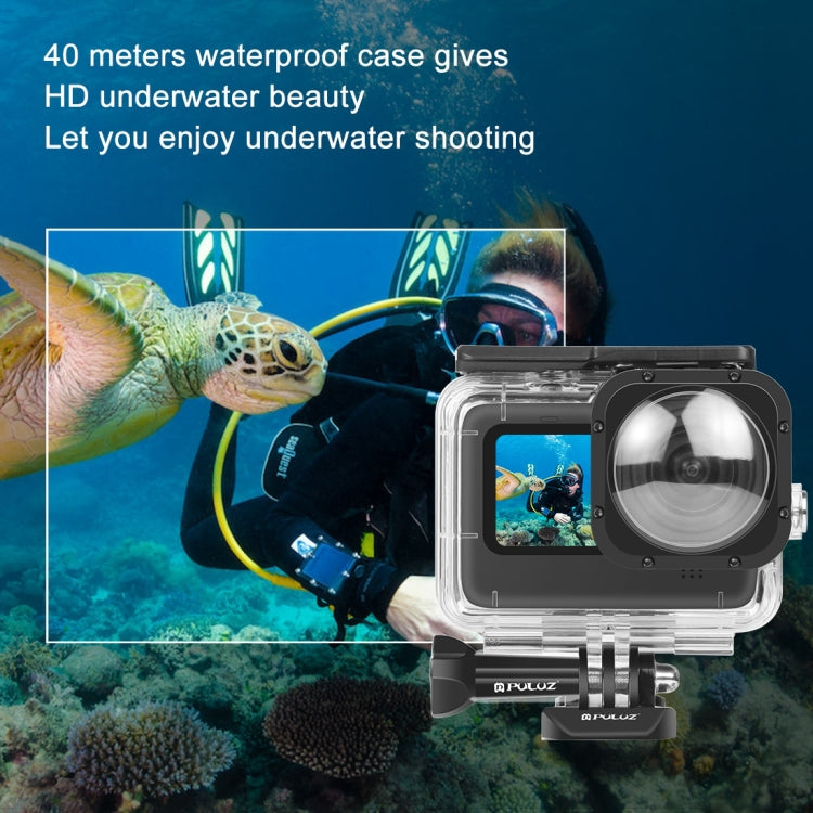 PULUZ 40m Waterproof Housing Protective Case with Buckle Basic Mount & Screw for GoPro HERO12 Black /11 Black /11 Black Mini /10 Black /9 Black Max Lens Mod(Transparent) - HoMEdemic™ 