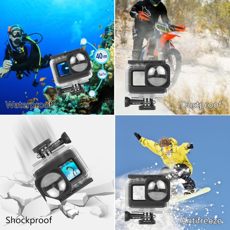 PULUZ 40m Waterproof Housing Protective Case with Buckle Basic Mount & Screw for GoPro HERO12 Black /11 Black /11 Black Mini /10 Black /9 Black Max Lens Mod(Transparent) - HoMEdemic™ 
