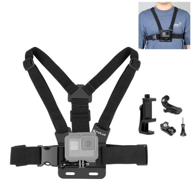 PULUZ  5 in 1 Adjustable Body Mount Belt Chest Strap with Phone Clamp & J Hook Mount & Long Screw Kit - HoMEdemic™ 