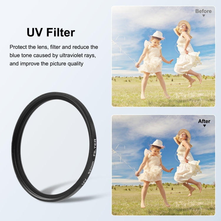 PULUZ 52mm UV Lens Filter for GoPro HERO12 Black /11 Black Mini /11 Black /10 Black /9 Black, with Adapter Ring - HoMEdemic™ 