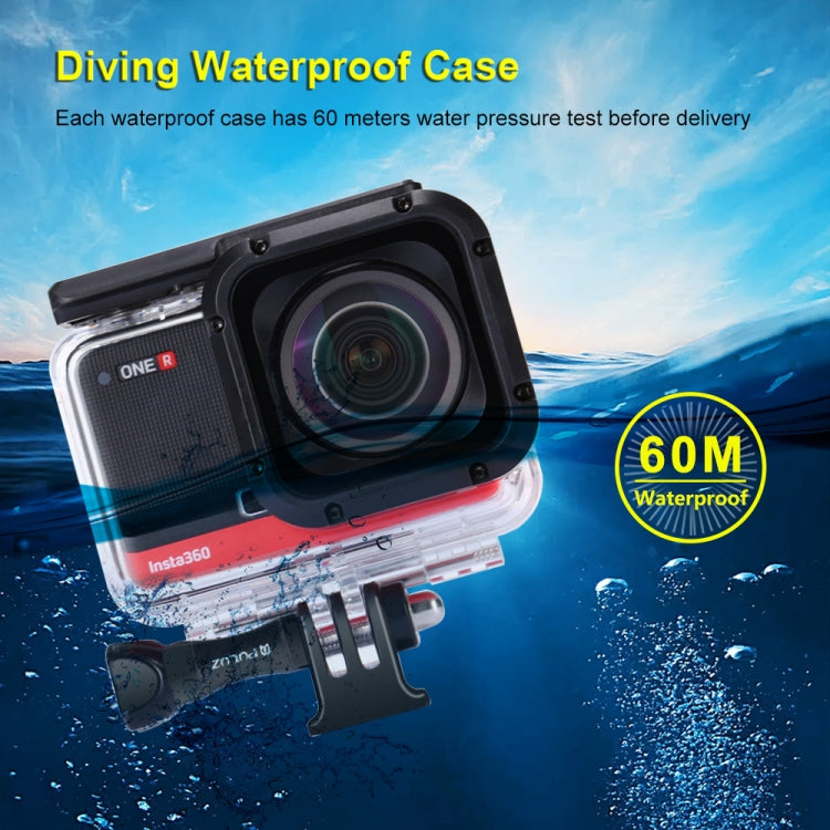 PULUZ 60m Underwater Depth Diving Case Waterproof Camera Housing for Insta360 ONE R 4K Wide-angle Edition(Transparent) - HoMEdemic™ 