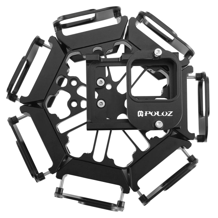 PULUZ  8 in 1 All View Panorama Frame CNC Aluminum Alloy Protective Cage with Screw for GoPro HERO7 /6 /5(Black) - HoMEdemic™ 