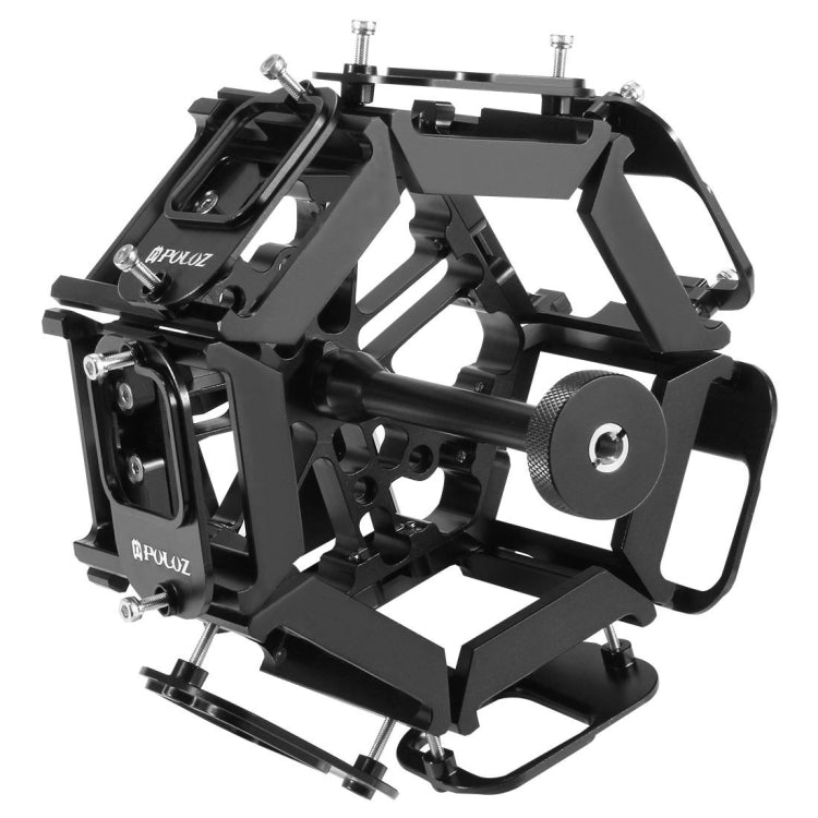 PULUZ  8 in 1 All View Panorama Frame CNC Aluminum Alloy Protective Cage with Screw for GoPro HERO7 /6 /5(Black) - HoMEdemic™ 