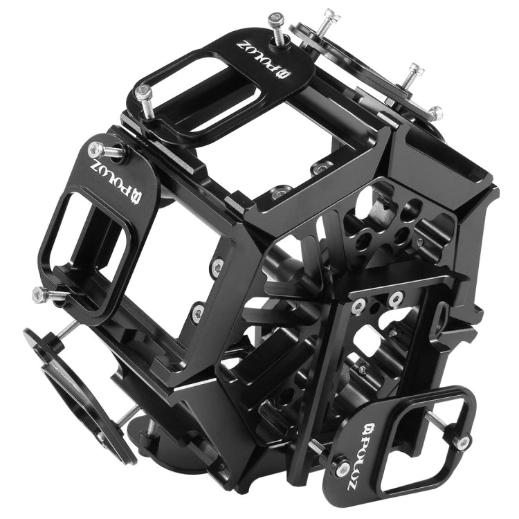 PULUZ  8 in 1 All View Panorama Frame CNC Aluminum Alloy Protective Cage with Screw for GoPro HERO7 /6 /5(Black) - HoMEdemic™ 