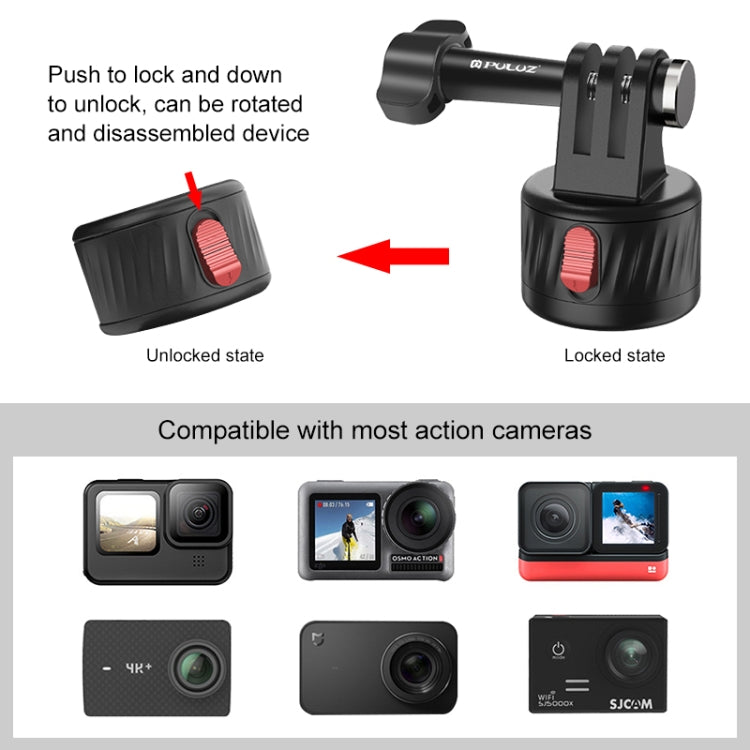 PULUZ Action Camera 1/4 inch Magnetic Base Adapter (Black) - HoMEdemic™ 