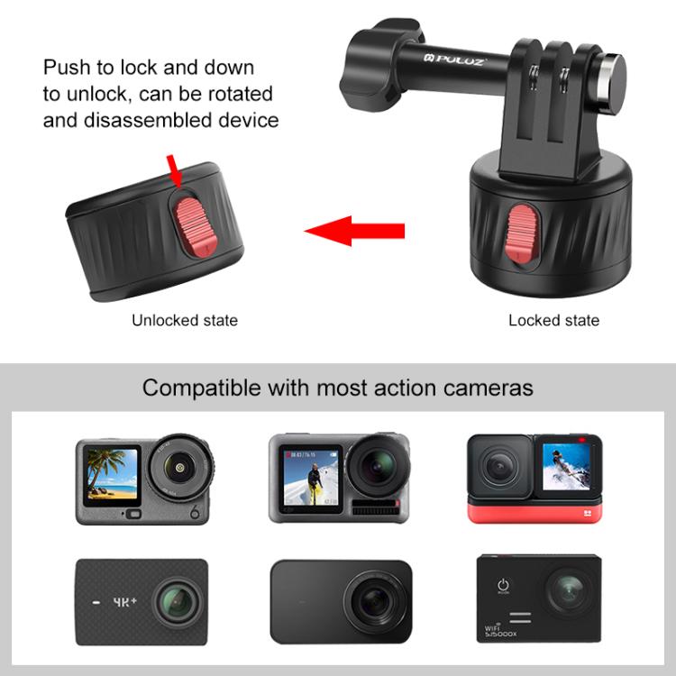 PULUZ Action Camera 1/4 inch Magnetic Base Adapter (Black) - HoMEdemic™ 