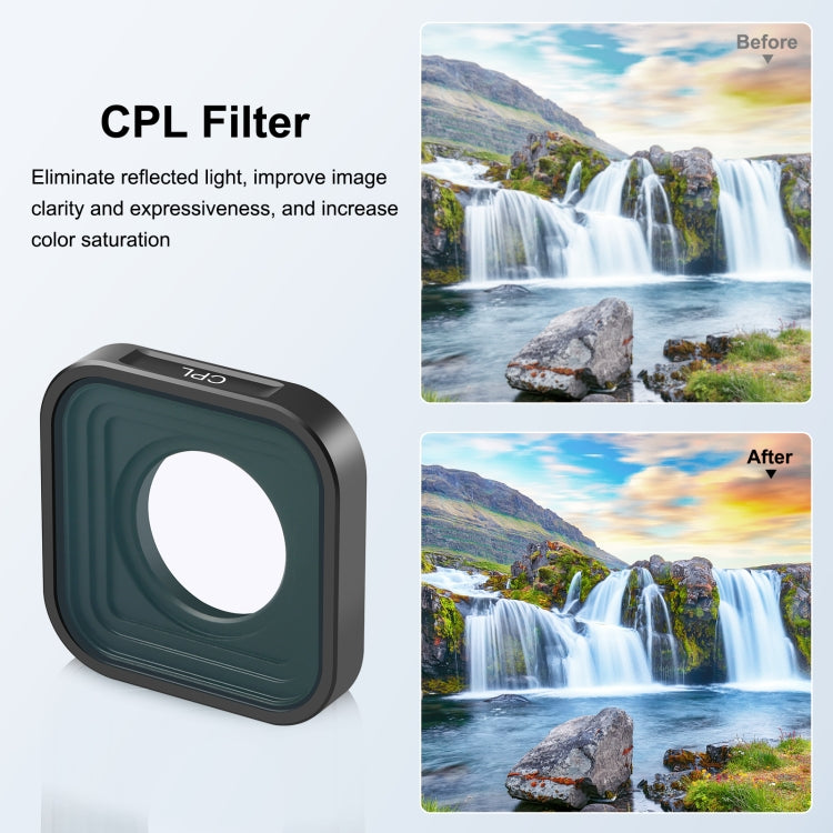 PULUZ Action Camera CPL Lens Filter For GoPro HERO13 Black /12 Black /11 Black /11 Black Mini /10 Black /9 Black - HoMEdemic™ 