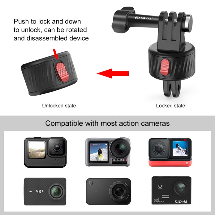 PULUZ Action Camera Magnetic Base Adapter (Black) - HoMEdemic™ 