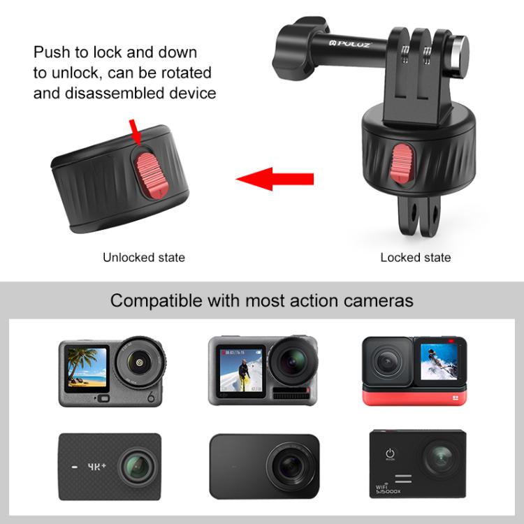 PULUZ Action Camera Magnetic Base Adapter (Black) - HoMEdemic™ 