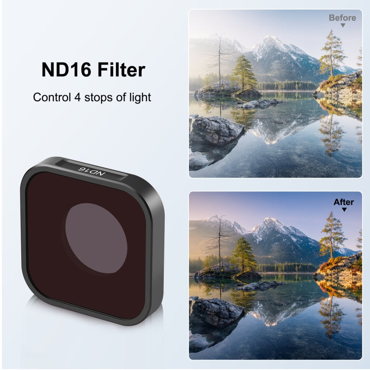 PULUZ Action Camera ND16 Lens Filter For GoPro HERO13 Black /12 Black /11 Black /11 Black Mini /10 Black /9 Black - HoMEdemic™ 
