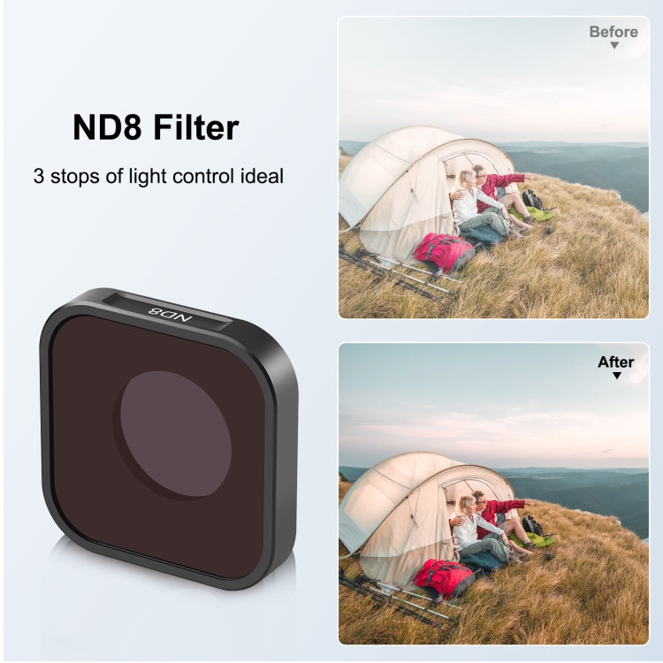 PULUZ Action Camera ND8 Lens Filter For GoPro HERO13 Black /12 Black /11 Black /11 Black Mini /10 Black /9 Black - HoMEdemic™ 