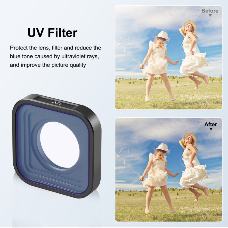 PULUZ Action Camera UV Lens Filter For GoPro HERO13 Black /12 Black /11 Black /11 Black Mini /10 Black /9 Black - HoMEdemic™ 